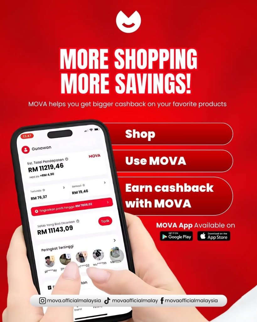 MOVA Malaysia benar-benar aplikasi cashback tulen, atau sekadar skim ponzi gaya baru – mirip Quantum Metal yang pernah terciduk dahulu?